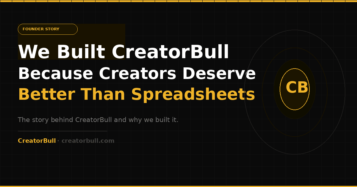 Why We Built CreatorBull — The Creator Business Platform for Brand Deals, Invoices & Rate Cards